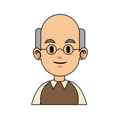 old man cartoon icon over white background. colorful design. vector illustration