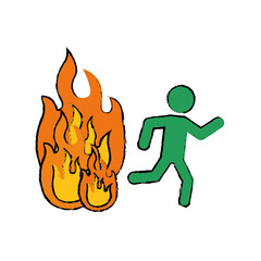 Fire emergency sign icon vector illustration graphic design