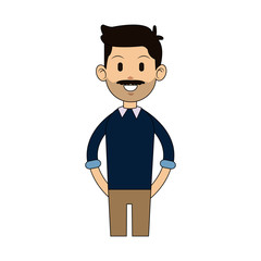 man cartoon icon over white background. colorful design. vector illustration