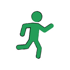 Man running pictogram icon vector illustration graphic design