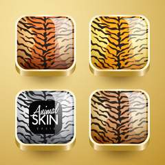Set of Wild Animal Skin Icons : Vector Illustration