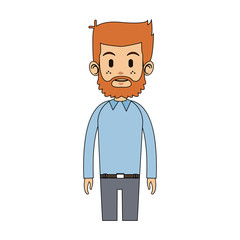 man cartoon icon over white background. colorful design. vector illustration