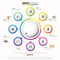 Infographics design template with icons set