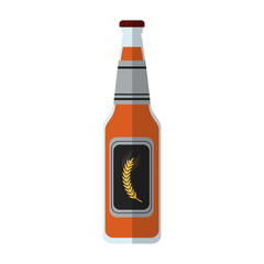 beer bottle icon over white background. colorful design. vector illustration