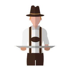 Bavarian Man cartoon icon over white background. colorful design. vector illustration