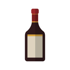 wine bottle icon over white background. colorful design. vector illustration