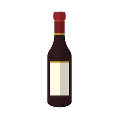 wine bottle icon over white background. colorful design. vector illustration