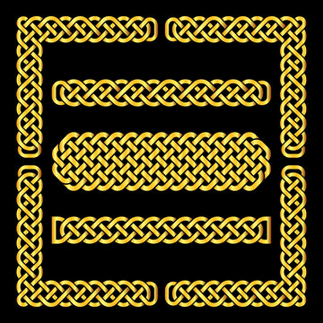 Celtic knots vector borders and corner elements