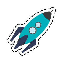 space rocket icon over white background. colorful design. vector illustration