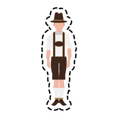 Bavarian Man cartoon icon over white background. colorful design. vector illustration
