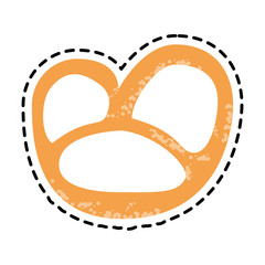 pretzel icon over white background. colorful design. vector illustration