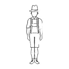 Fototapeta na wymiar bavarian man icon over white background. vector illustration