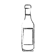 wine bottle icon over white background. vector illustration