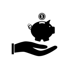 Piggy saving money icon vector illustration graphic design