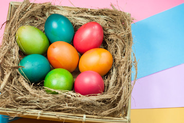 Easter egg decorating colorful backgrounds variety of bright colors
