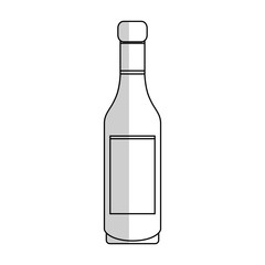 wine bottle icon over white background. vector illustration