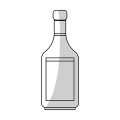 wine bottle icon over white background. vector illustration