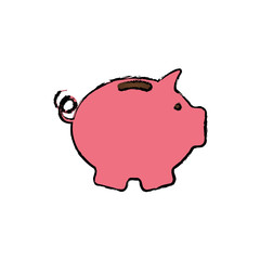 Piggy saving money icon vector illustration graphic design