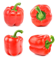 Red peppers on white background