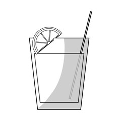 cocktail drink with lemon slice decoration over white background. vector illustration