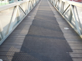 view of an empty pedestrian bridge