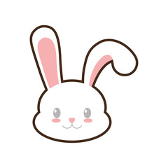 easter bunny cute face rabbit vector illustration eps 10