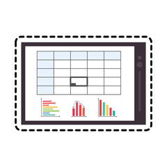 smartphone device icon over white background. colorful design. vector illustration