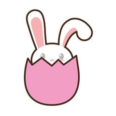 easter bunny egg broken vector illustration eps 10