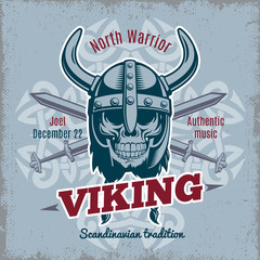 Obraz premium Vintage Viking Poster