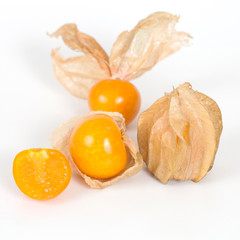 Cape gooseberry, physalis isolated on white background