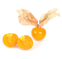 Cape gooseberry, physalis isolated on white background