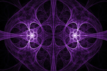 Purple fractal design. Abstract background. Isolated on black background.