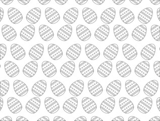 easter eggs decoration seamless pattern monochromatic vector illustration