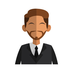 businessman wearing suit and tie over white background. colorful design. vector illustration