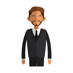 businessman wearing suit and tie over white background. colorful design. vector illustration