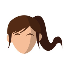 woman face cartoon icon over white background. colorful design. vector illustration