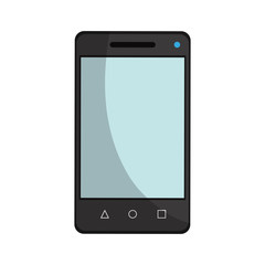 smartphone device icon over white background. colorful design. vector illustration