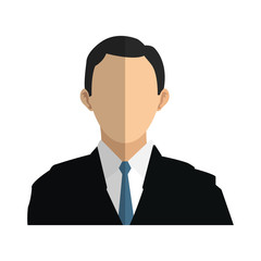 businessman wearing suit and tie over white background. colorful design. vector illustration