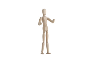 Wooden mannequin with holding pose