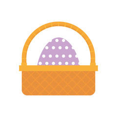 easter basket with egg and bow vector illustration eps 10