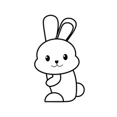 easter bunny beautiful line vector illustration eps 10