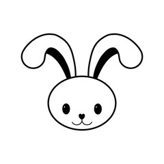 easter face bunny line vector illustration eps 10