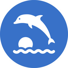 sunset and dolphin icon