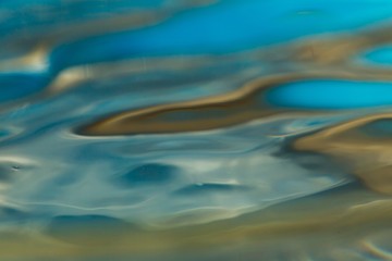 Abstract macro of moving waves on luquid