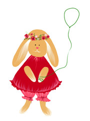 rabbit with the balloon in the hand