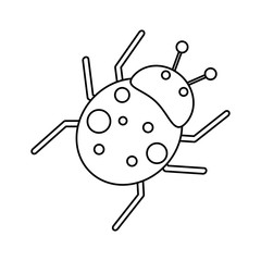 ladybug fly antenna animal thin line vector illustration eps 10