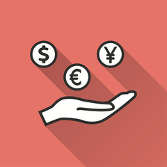 Obraz premium Cash on hand vector icon