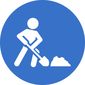 Worker with shovel