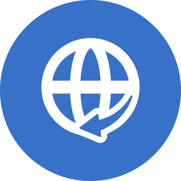 World grid with arrow
