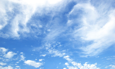 Naklejka na ściany i meble Blue sky white clouds Abstract nature